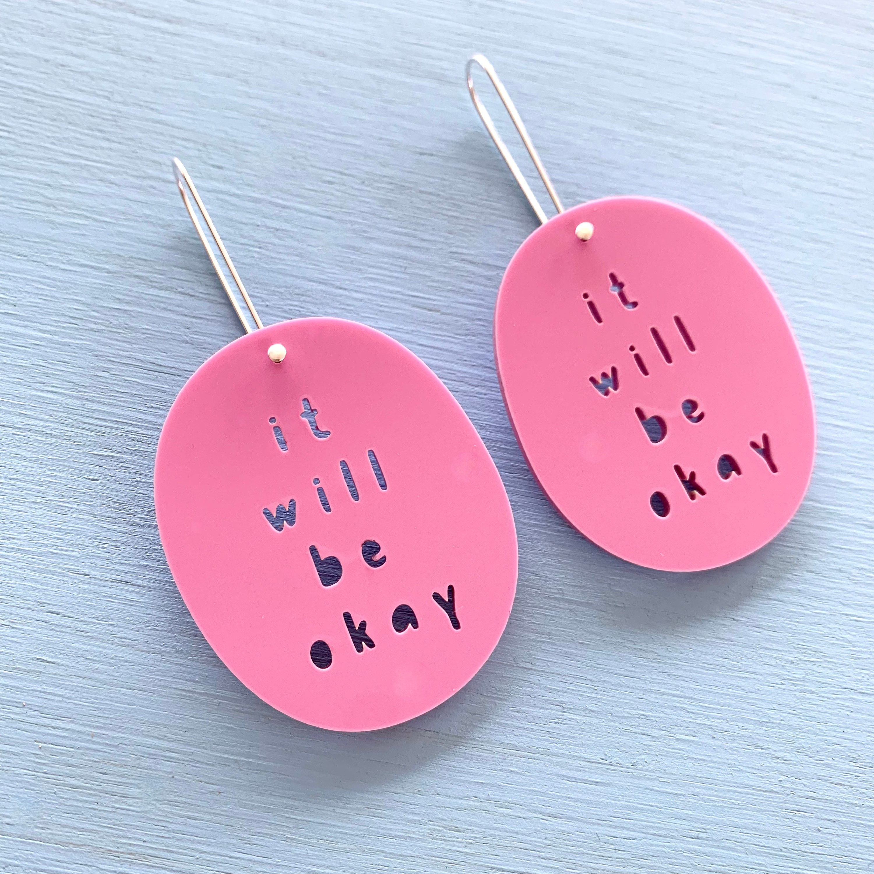 It Will Be Okay Earring Lilac - Each To Own Original - Laser Cut Acry…