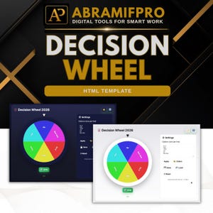 Editable Spin the Wheel HTML App | Custom Decision Picker (Instant Download)