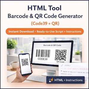 HTML-tool: generator voor streepjescodes en QR-codes (Code39 + QR) Directe download • Gebruiksklaar script + instructies afbeelding 6