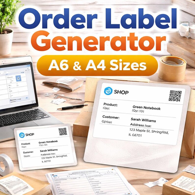 Order Label Generator Html | Printable QR Code Labels (pdf, Png) - Etsy