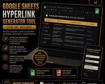 Google Sheets Hyperlink Generator Tool | UTM URL Builder (Instant Download)