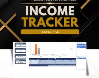 Freelance Income Tracker | Excel Dashboard, Rate Calculator (Digital Download)
