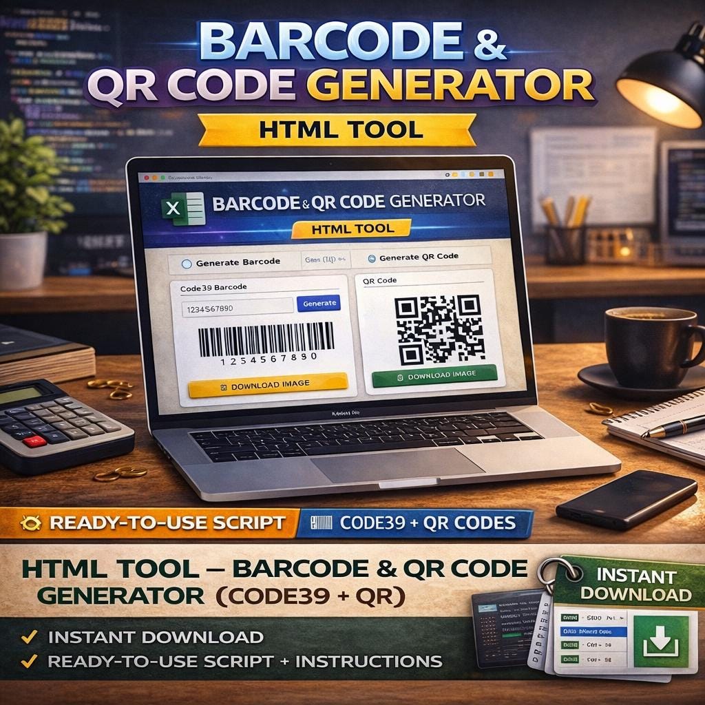 HTML Tool — Barcode & QR Code Generator (code39 + QR) — Instant ...