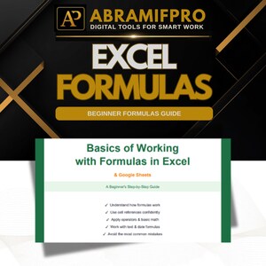 Excel Formulas for Beginners | Step-by-Step Guide PDF | Google Sheets Tutorial | Spreadsheet Basics