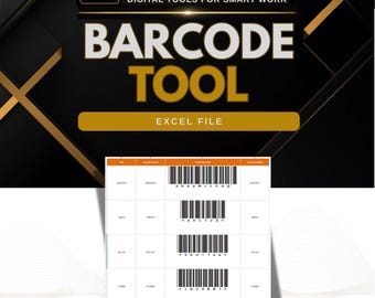 Barcode Generator Excel | Code 39 Barcode Template | SKU & Inventory Labels | Instant Download