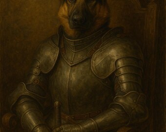 Custom dog Renaissance painting wall art poster