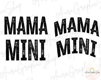 Mama and Mini Retro SVG PNG, Matching Shirts Design (Digital Download)