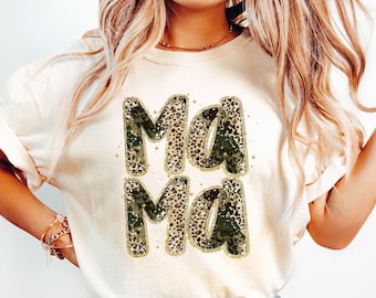 Leopard Camo Mama PNG, Trendy Mama Shirt Design (Digital Download)