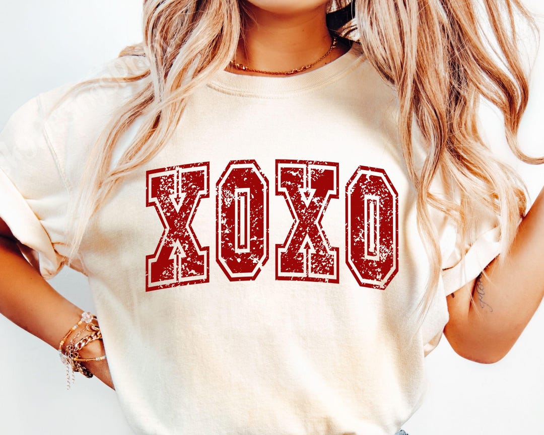 Retro Valentine XOXO Distressed SVG PNG, Valentine's Day Shirt (digital ...