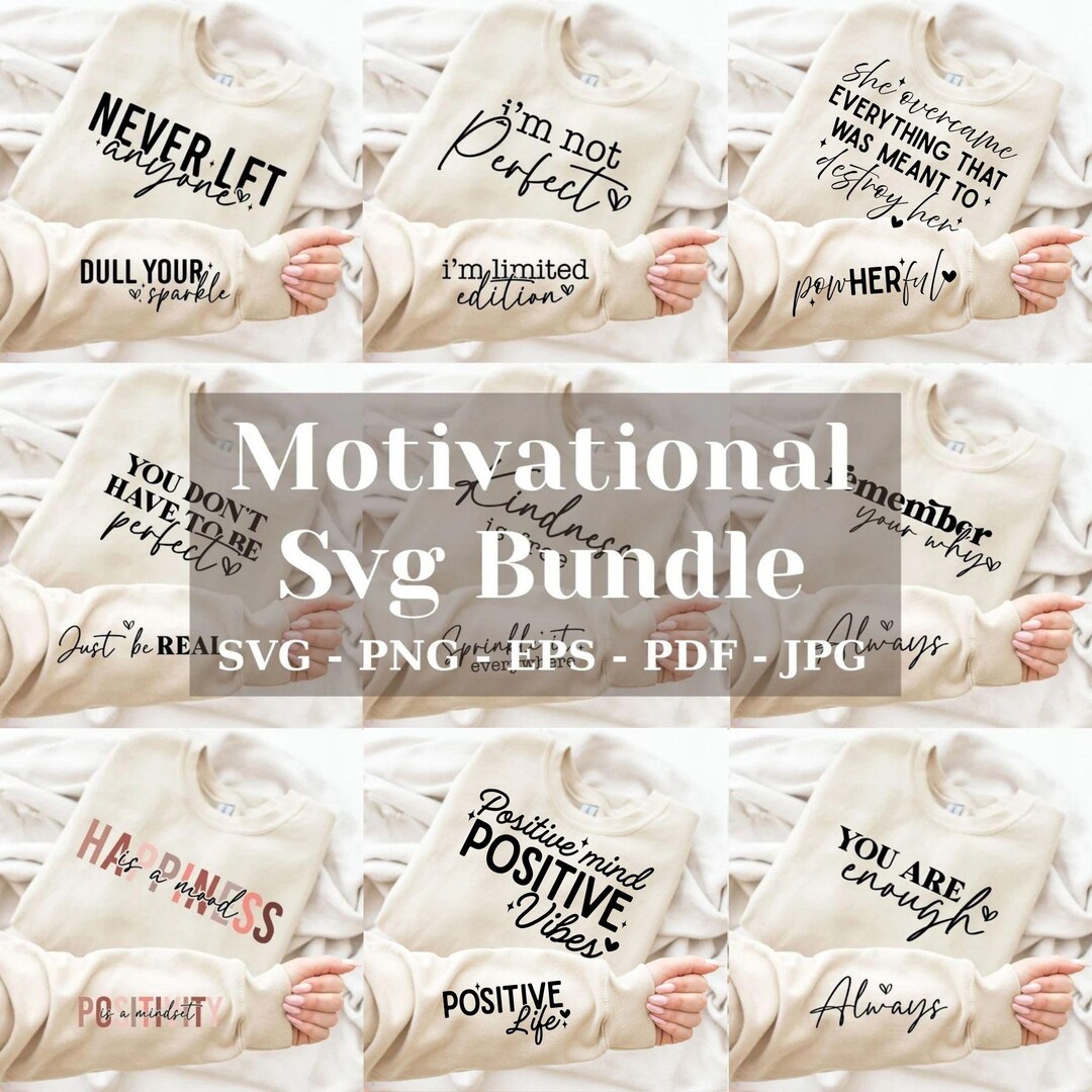 Boho Motivational SVG PNG Bundle, Inspirational Sleeve Svg Bundle ...