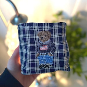 Embroidered Bear Weck Jar Sleeve, Insulated Drink Sleeve, Iced Coffee Weck Jar Insulater, Mason Jar Holder, Embroidered Can Cooler