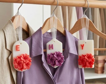 Personalized Initial Soap Sachet, Floral Closet Freshener, Custom Letter Wardrobe Scent, Bridesmaid Proposal Favor, Bridal Party Gift