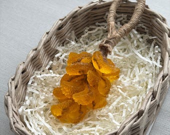 Realistic Mandarin Slice Soap on a Rope, Fake Fruit Kitchen Decor, Citrus Bath Prop, Summer Housewarming Gift, Tangerine Guest Soap