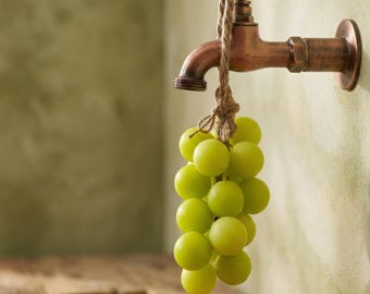 Realistic Handmade Grape Soap – Fruit Shaped Soap on Rope, Vegan Guest, Bathroom/Kitchen Sink Decor, Fake Food Prop