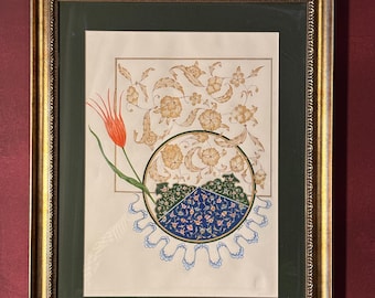wall art - framed artwork - Islamic illumination - traditional art