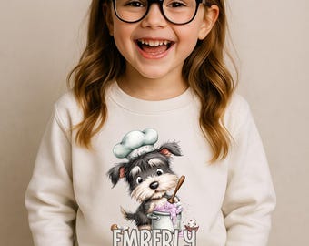 Cachorro Schnauzer personalizado para niños, bebés, niños pequeños y jóvenes