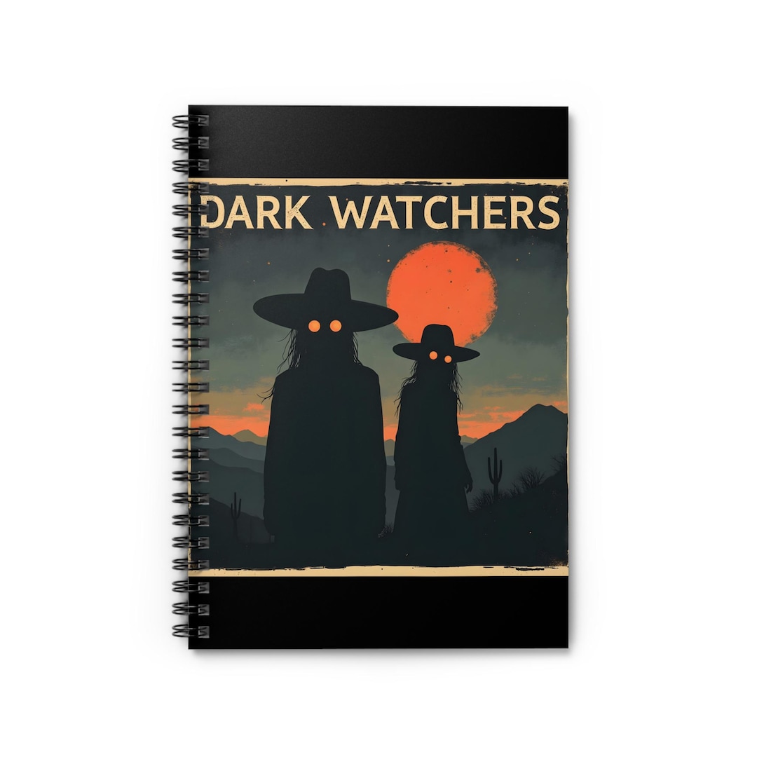 Notebook Watcher Dark Watchers Illustration Notebook | Spiral Ruled Journal - Etsy