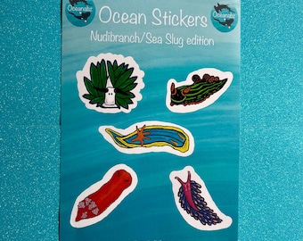 Naaktslak - oceaanstickers geïllustreerd