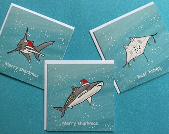 Ocean Christmas Cards Pack of 3