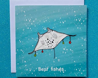 Manta Ray Christmas Card