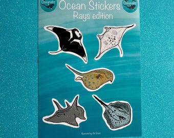 Stralen - oceaanstickers geïllustreerd