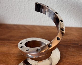 Vintage Dansk Designs Japan Silver Plate Spiral Candle Holder | 12 Tapers | MCM Sculptural Tabletop