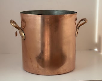 Marmite vintage en cuivre, France – Grands Magasins Printemps Paris, 26 cm sans couvercle