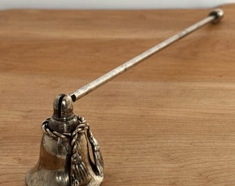 Vintage Silver Plated Candle Snuffer | Georgian Revival Tassel Chain