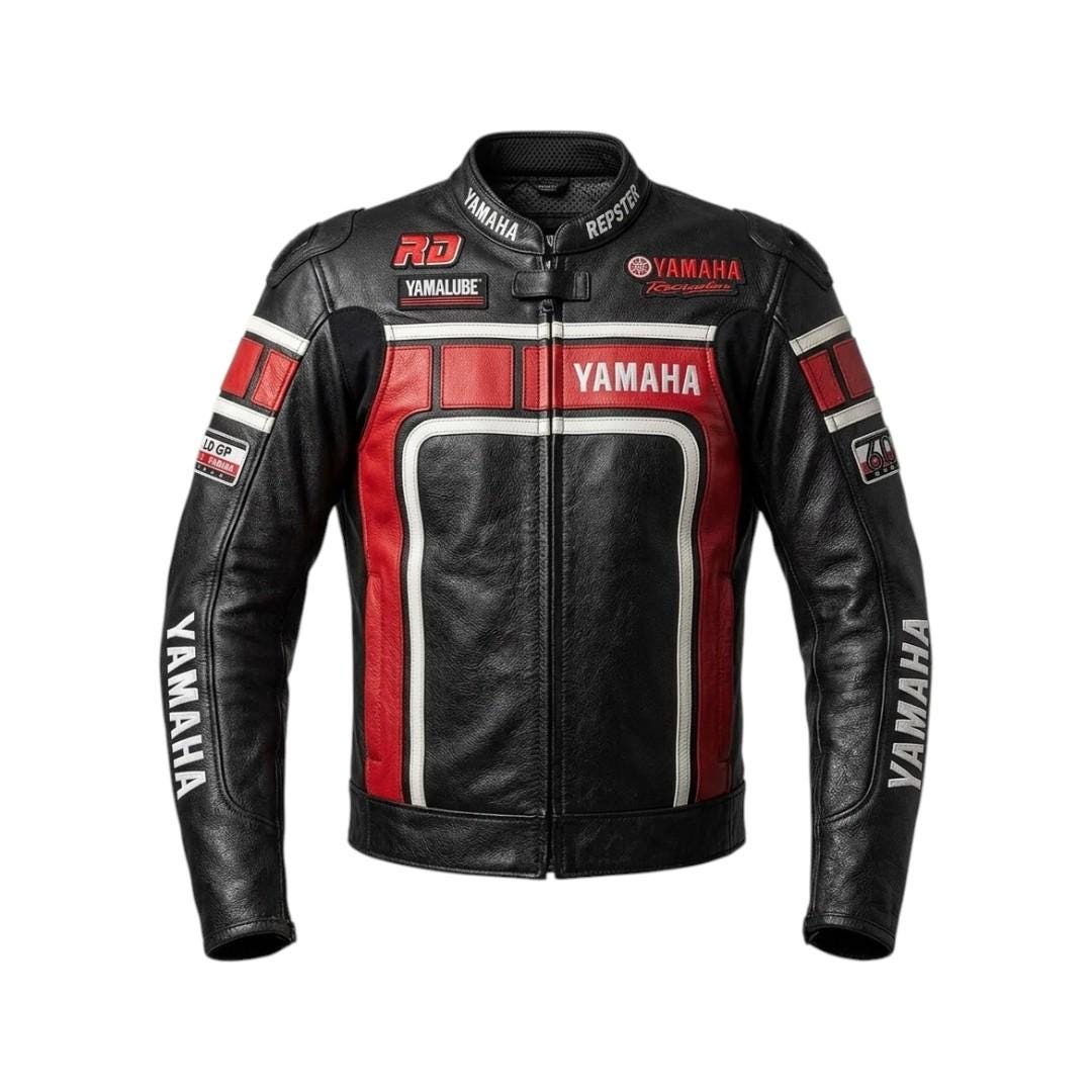 Yamaha Motorcycle Racing Jacket Cowhide Leather Motorbike Riding