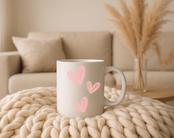 Boho muggmodell Canva-mall, neutral kaffekoppmodell för produktvisning, minimalistisk livsstilsscen med naturlig estetik