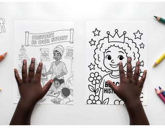 Black History Month Coloring Pages, Educational African American Leaders Printable, Kids Classroom Activity, Black Culture Art Sheets
