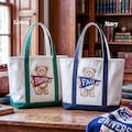 Personalized College Teddy Bear Tote Bag, Custom School Pennant Canvas Bag product logo