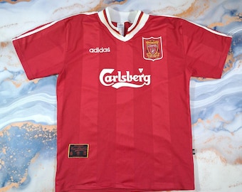 Vintage Adidas Liverpool 1995/1996 Home Jersey Football T-Shirt Size L