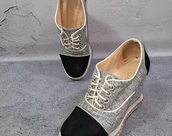 Sapatos Chanel Anabela - Modelo Mocassim - Tamanho 36 EU (5,5 US)