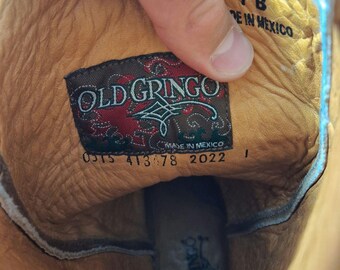 Size 38 EU (7 US) Mexico Old Gringo Leather Cowboy Boots Embroidered Western Shoes