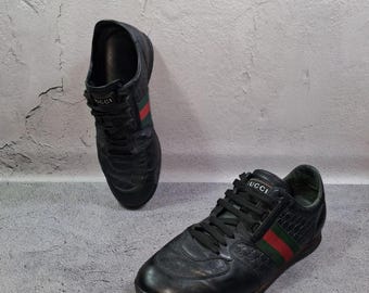 Zapatillas bajas Gucci Guccissima de piel con tribanda, talla 44,5 EU (10,5 US), 233334