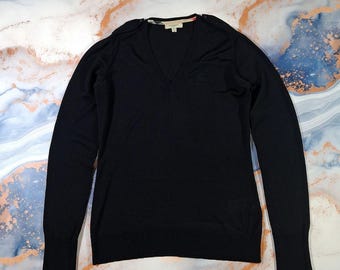 Dameskasjmier trui met V-hals Burberry, pullovervest maat M