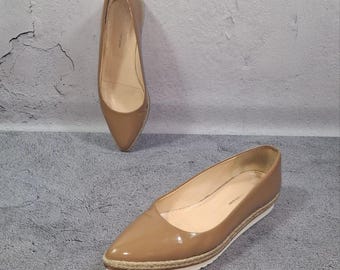 Fabio Rusconi ballerina's beige lakleer 37 eu (6 US) loafers