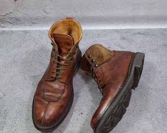 Heschung ginkgolaarzen leer en suède broguebruin - maat 41 EU (7UK)