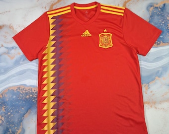 Adidas Spanien Home Jersey Fußball T-Shirt Größe M Espana