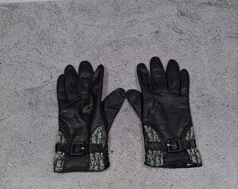 Vintage Christian Dior Monogram Leather Gloves Womens Size 6.5 (S)
