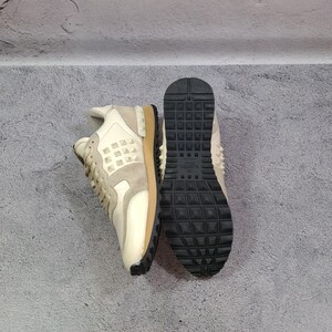 Sneakers Valentino Garavani RockRunner Damen Beige Leder & Wildleder Trainer 37 Eu (6.5 US) Schuhe Bild 6