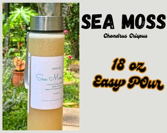 Sea Moss Gel - Organic, Vegan, Herbal, Alkaline Chondrus Crispus Unflavored, Easy Pour