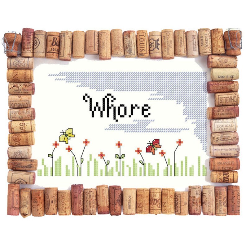 Mature swear word cross stitch whore pdf pattern  etsy