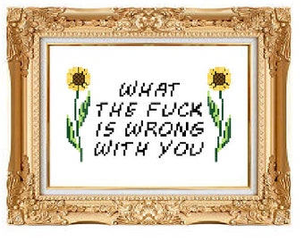 What the F*ck is wrong with you Cross Stitch Snark Rude Truth Pattern Pdf