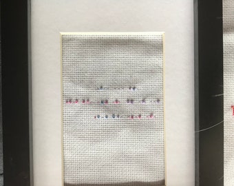 クソが！モールス信号で卑劣な悪態、クロスステッチ刺繍