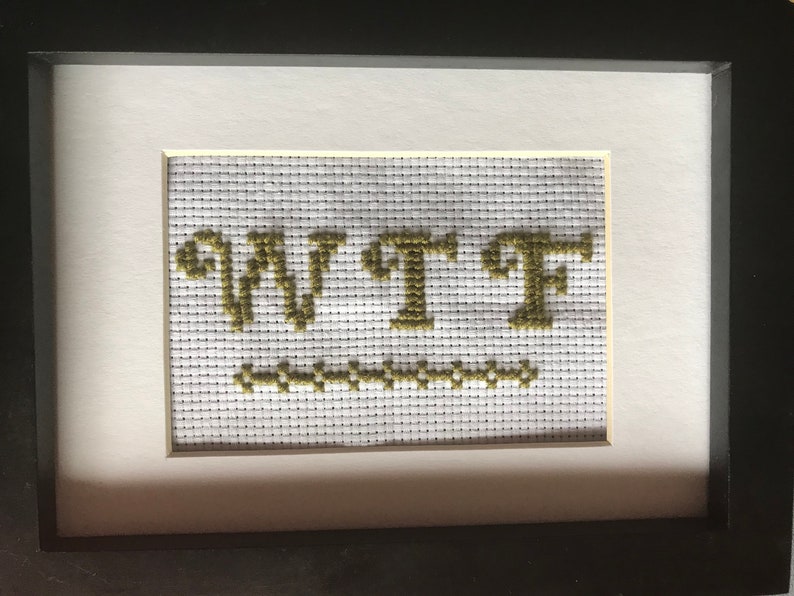 WTF. Digital pattern for cross stitch, easy quick and customisable. image 1