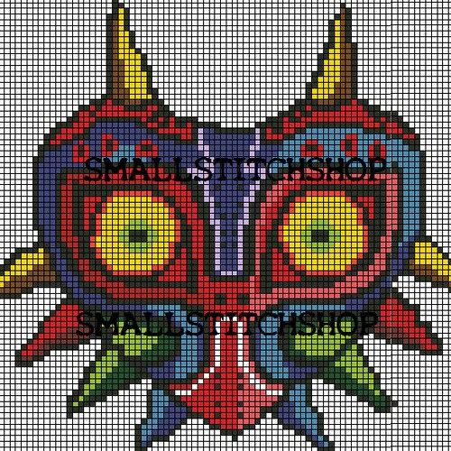 Majoras Mask PDF Cross Stitch Pattern Legend of Zelda Etsy