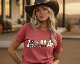 Western Mama Tee Shirt | Boho Style Shirt for Moms | Cowgirl Graphic Tee