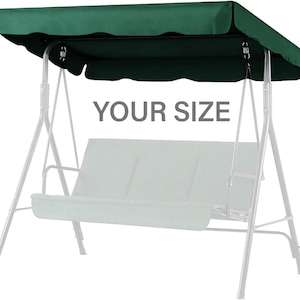 Custom Made Waterproof 600D Codura Swing Canopy  Green | Water-Repellent & Sun-Proof Replacement Cover | Made-to-Measure Outdoor Garden Roof